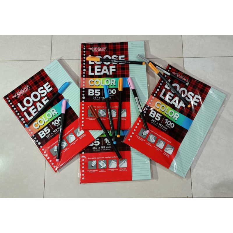 

LOOSE LEAF BIG BOSS WARNA UKURAN B5 ISI 100 LEMBAR