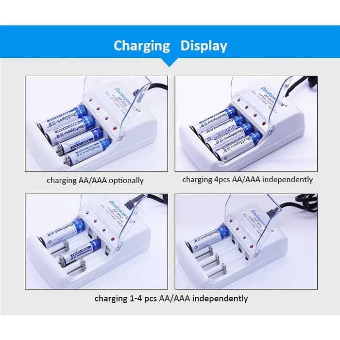 Termurah Alat Cas Charger Baterai Battery Batrai 4 slot AA AAA Listrik DP-B02