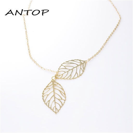 Kalung Rantai Dengan Liontin Daun Bahan Alloy Untuk Wanita