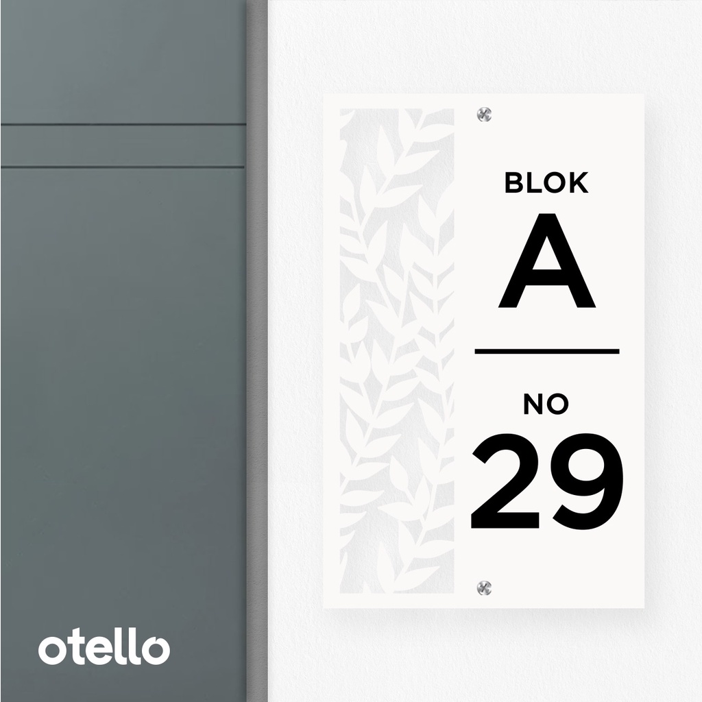 Otello Papan Alamat Rumah Custom Nomer No Rumah Acrylic Akrilik Label Nomor House Number Label Estetik Mewah Modern Eksklusif