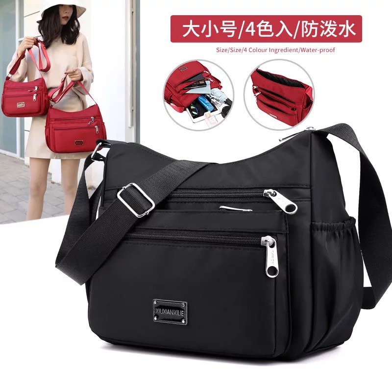 tas selempang wanita shouder bag waterproof import nylon Import Nj51