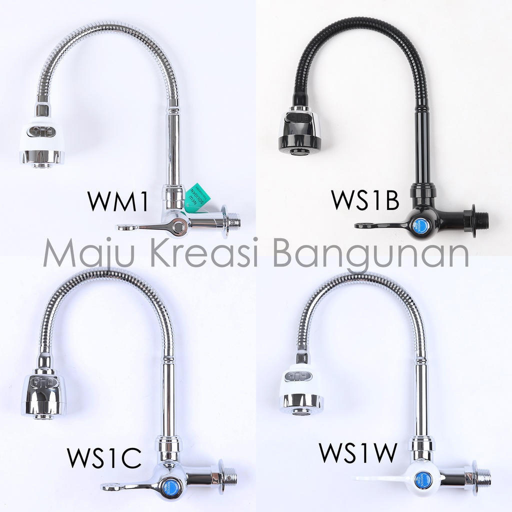 Kran Angsa Fleksibel NEW SOLIGEN PVC Keran Air Cuci Piring Tembok Sink Flexible WM1 WS1C WS1W WS1B