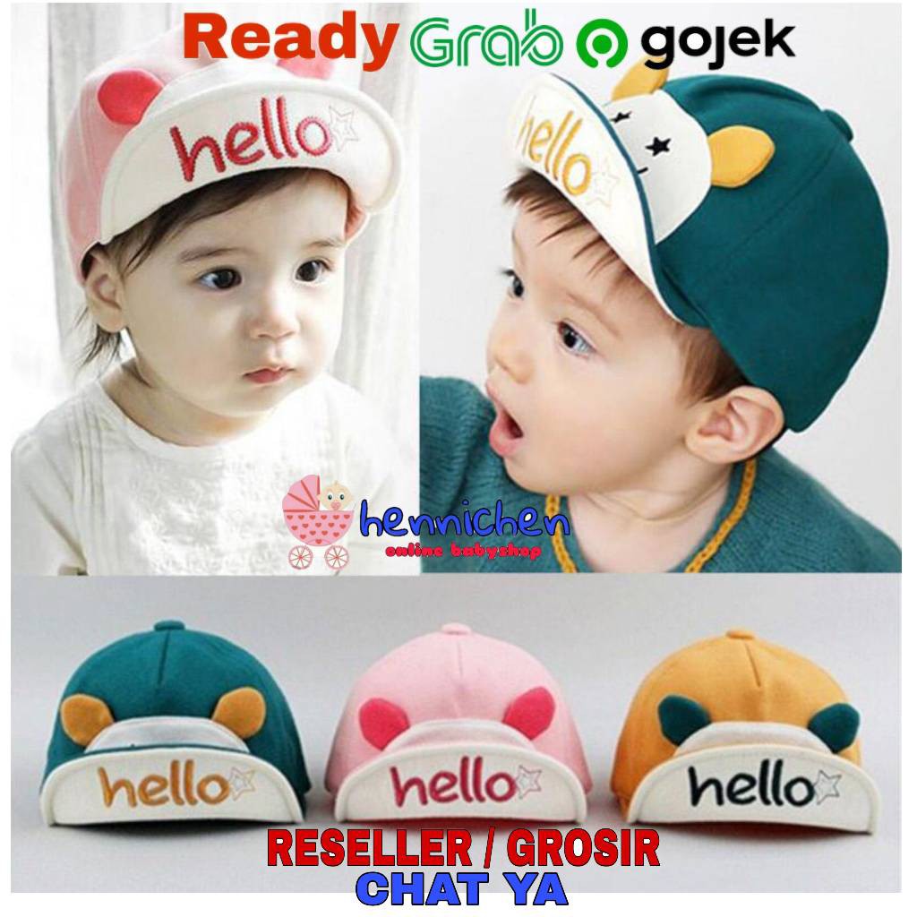 Topi Fashion Baseball Karakter Lucu HELLO 6- 36 bulan