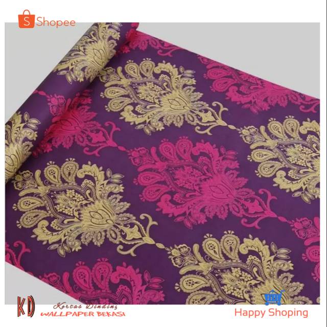 KD | Wallpaper Batik Merah | Wallpaper Dinding | Wallpaper Sticker