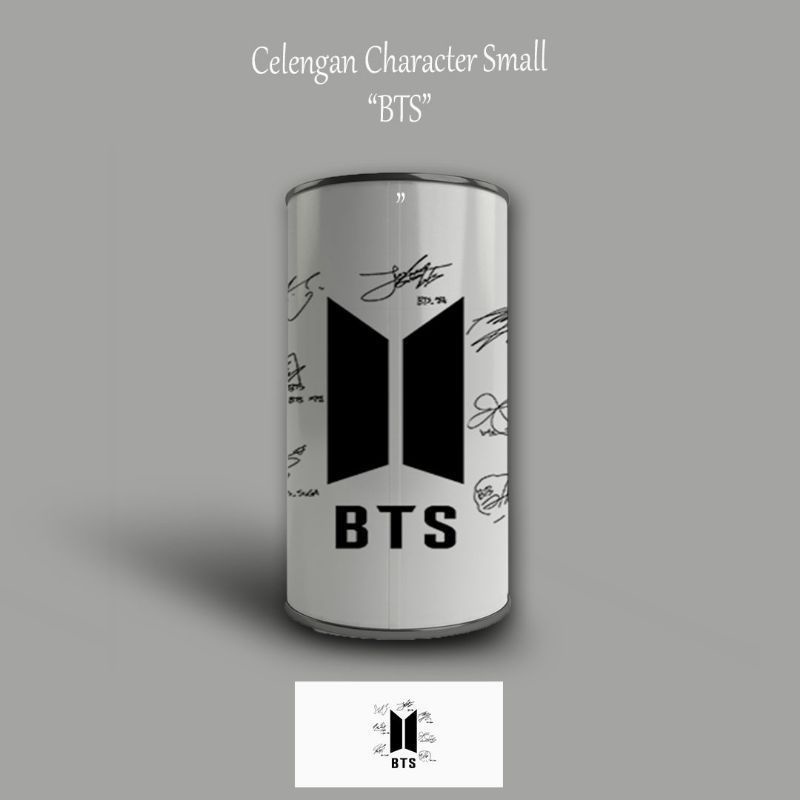 CELENGAN TABUNGAN CELENGAN SMALL (BTS LOGO)TARGET KARAKTER MURAH BUKA TUTUP ANAK KALENG VIRAL KUNCI 