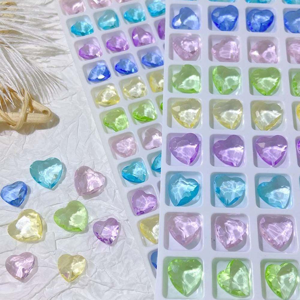 Mxbeauty Bentuk Cinta Kuku Berlian Imitasi DIY Fashion DIY Dekorasi Kuku 3D Pesona Kuku Nail Art Permata Menunjuk Bawah Square Nail Drills