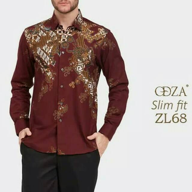 Jual Batik Kemeja Lengan Panjang Modern Kemeja Slimfit | Shopee Indonesia