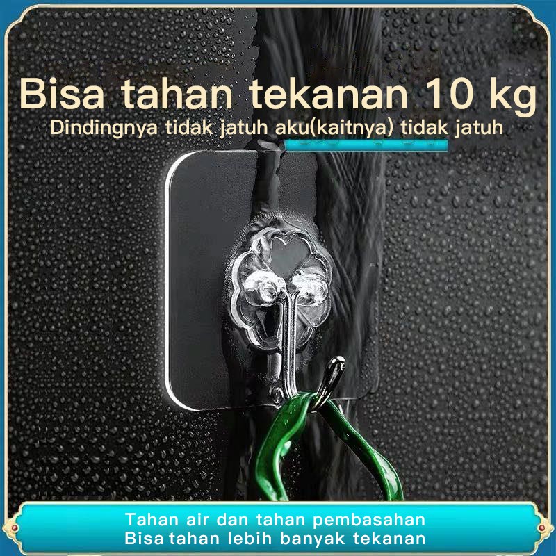 Gantungan kait lengket transparan mudah dipasang kamar mandi dapur