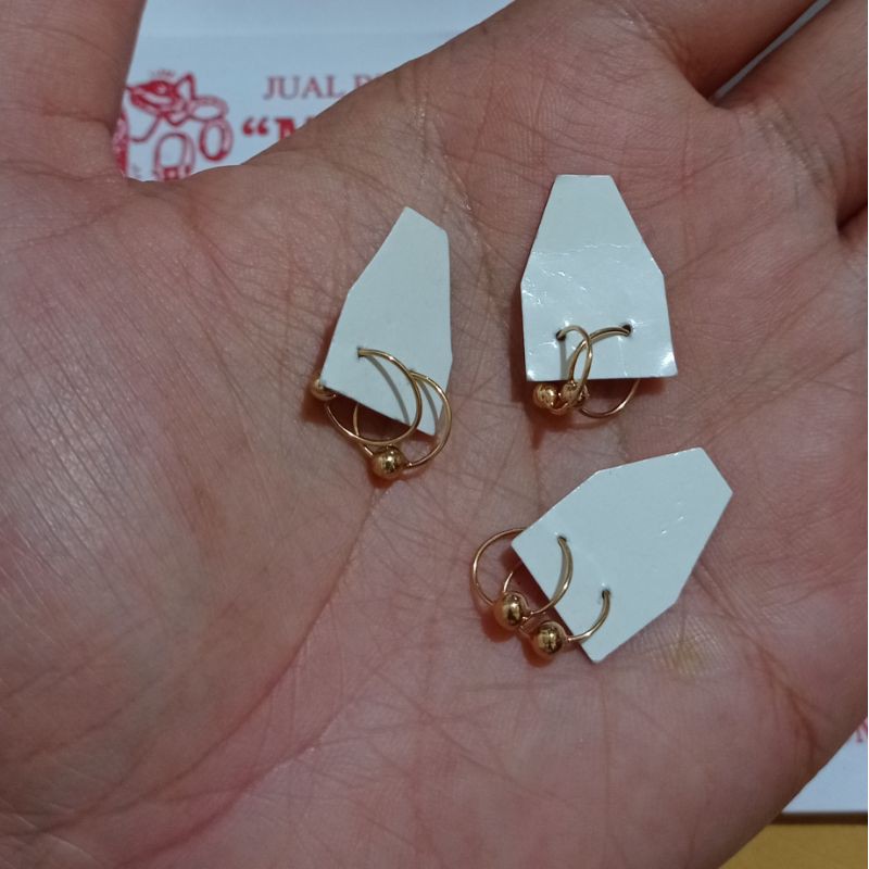 Anting Anak Bayi Baby Kolong Gipsy Knip Emas Asli 0,25gram Kadar 300 30%