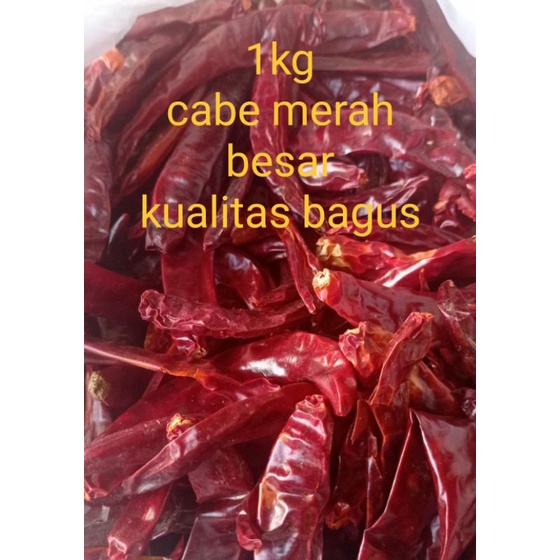 

( 1kg ) CABE MERAH BESAR SUPER KERING TANPA TANGKAI TIDAK PEDAS KUALITAS BAGUS