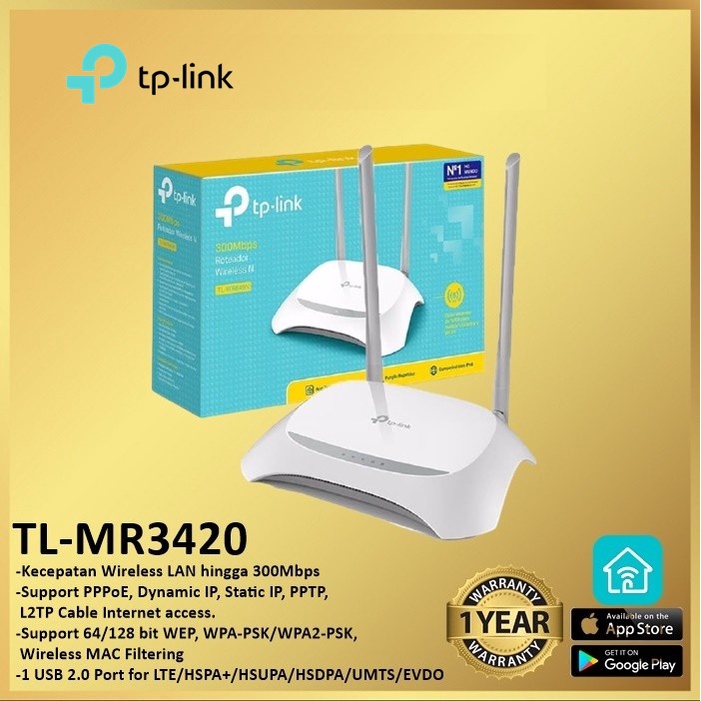 TP-Link TL-MR3420 : TP LINK 3G/4G - TPLink WiFi Wireless N Router