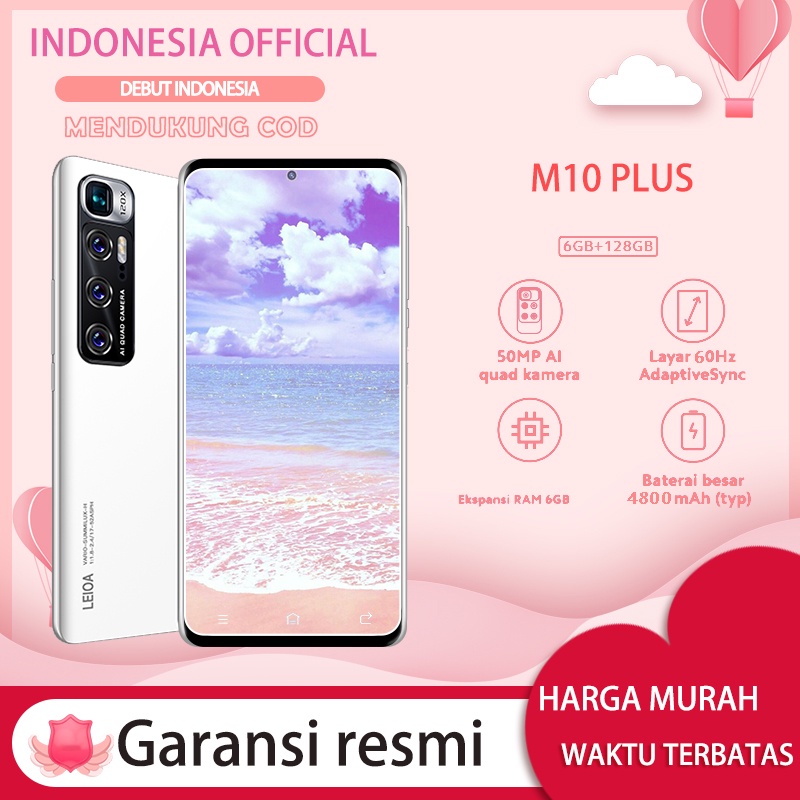【 hp ori murah bisa cod】MI 10 plus Asli Hp RAM 4GB+64 GB ROM M10 Pro Handphone 6.1 inci 5G jaringan 