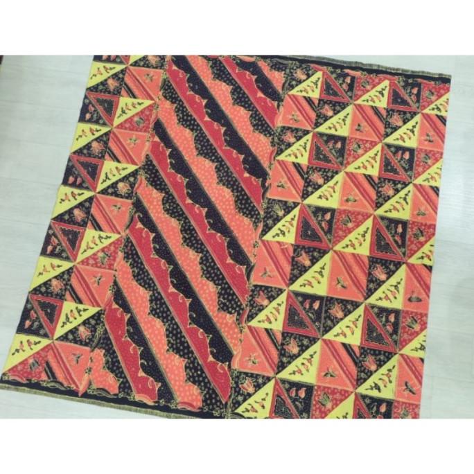 NEW KAIN BATIK SARUNG FULL TULIS BAHAN KATUN WARNA MERAH KUNING KHAS T DFGF541354