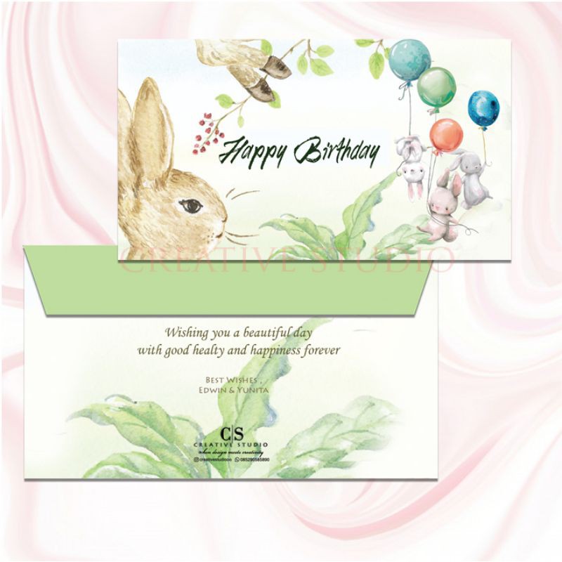 

#BD001 CUSTOM ANGPAO BIRTHDAY RABBIT LANSCAPE
