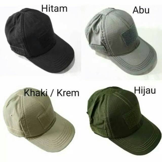 TOPI VELCRO ARMY TACTICAL PATCH , TOPI TACTICAL , TOPI BLACKHAWK,HITAM