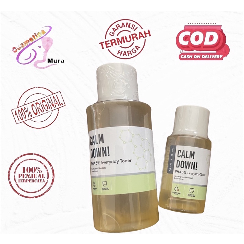 [ toner ] Somethinc Calm Down! PHA 3% Everyday Toner 40 &amp; 120 ML - toner pha calm down