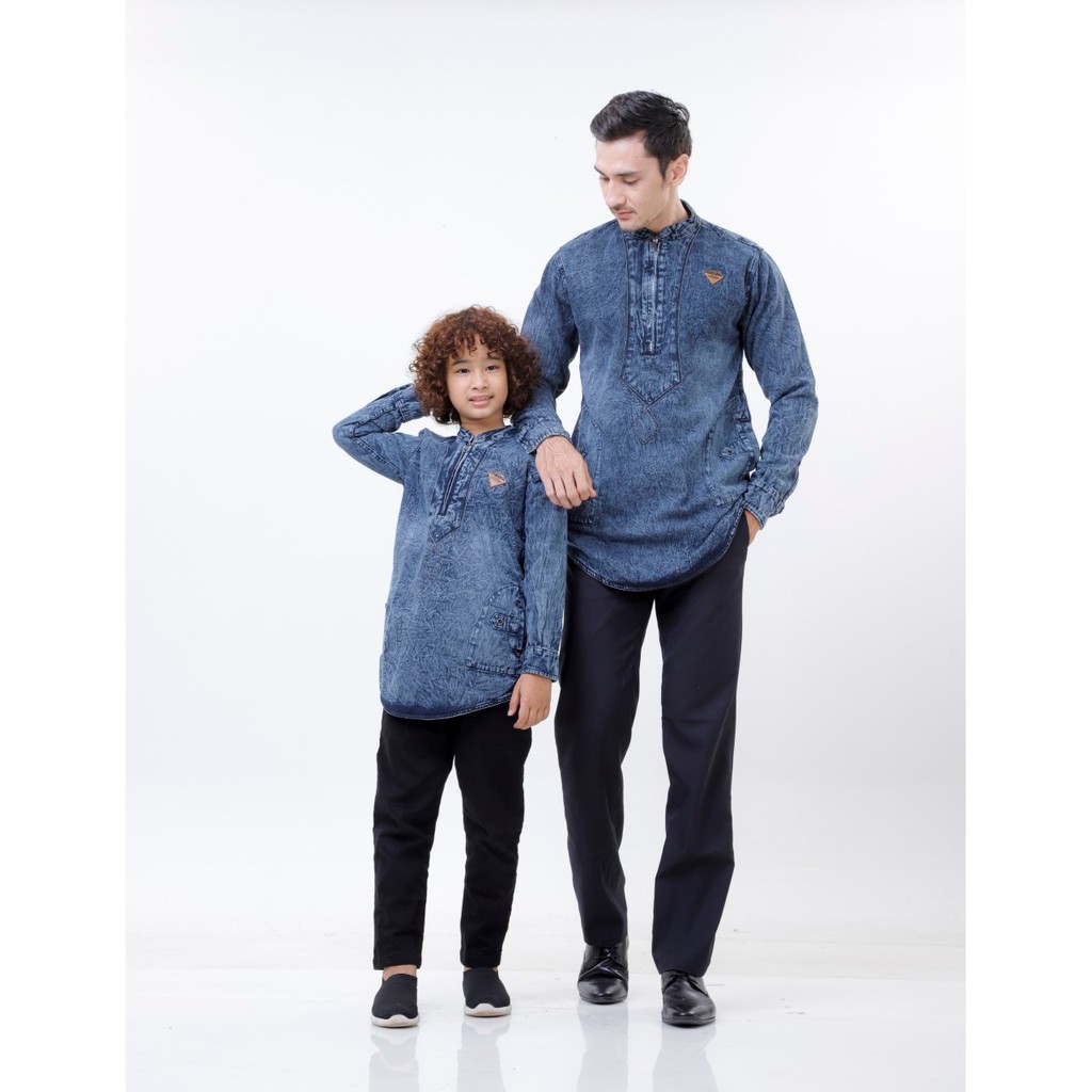 Koko Couple ayah dan Anak / Koko Couple Jeans / Koko Couple Denim / Baju Koko / alifashion30