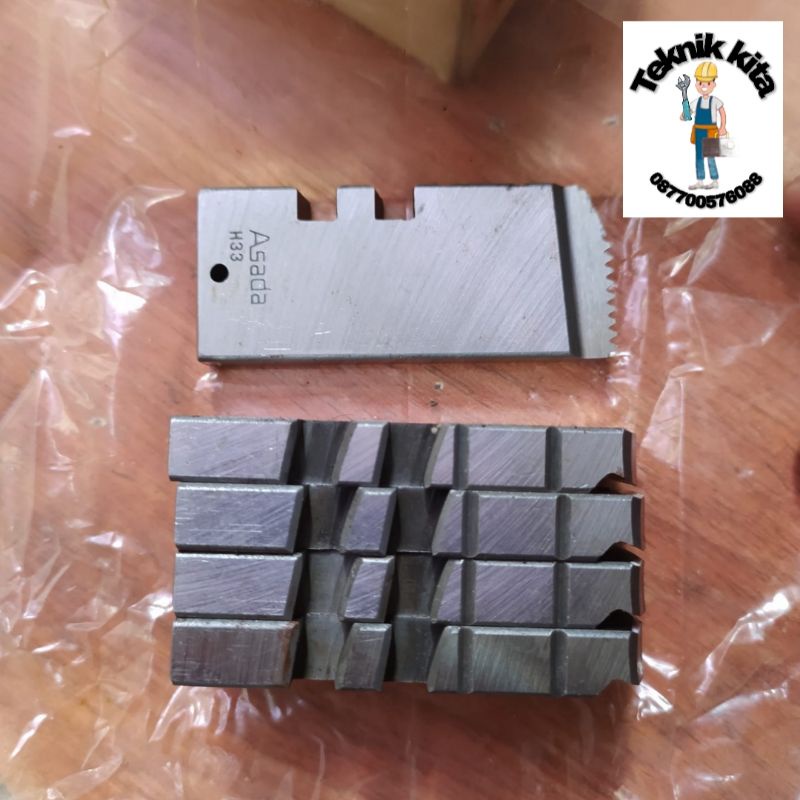 Mata senai ASADA 2 1/2 - 4 inch set persegi datar Mata senai Drat Pipa 2 1/2 inch 4 Inch