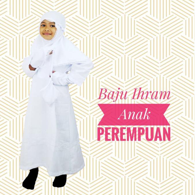 ( BISA COD ) Baju Ihram Anak Perempuan/Gamis Putih Anak/Jubah Anak/Busana Muslim KOMPLIT [Kode