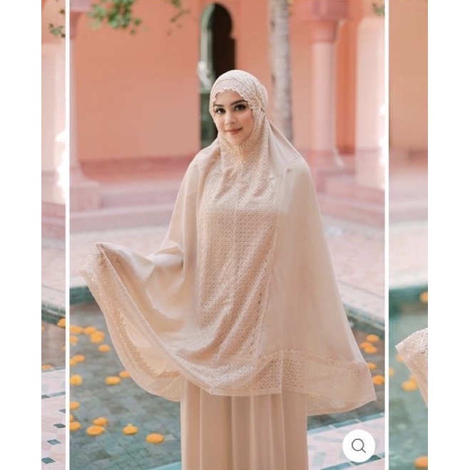 Buttonscarves Signature Lace Prayer Robe - Khaki