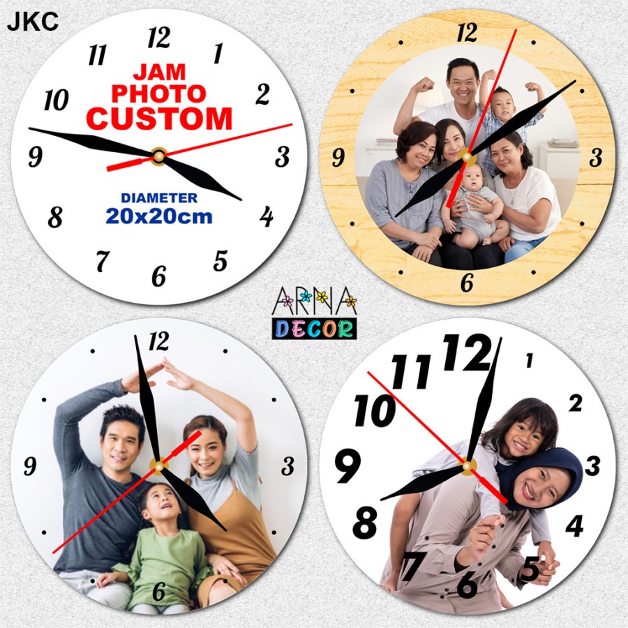 Jam Dinding Kayu Custom Foto Sendiri Bebas Jam Dinding Kayu Bulat 20cm Custom Foto Kado Free Baterai