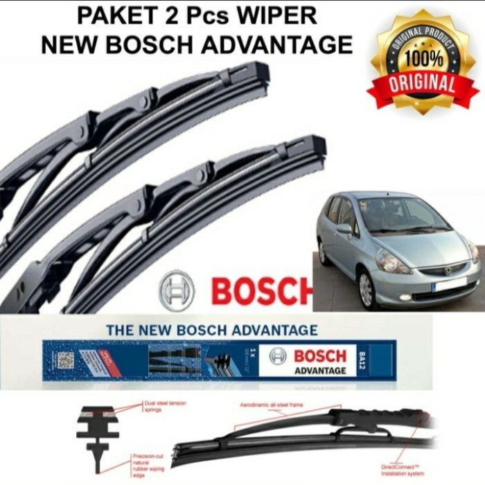 Wifer Bosch Honda Jazz idsi 2004-2007 Karet Kipas Pembersih Kaca Mobil