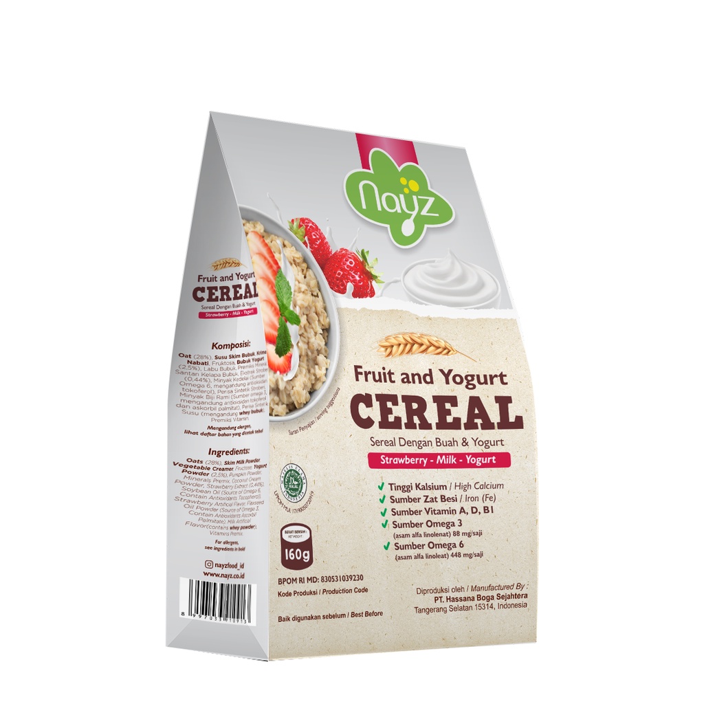 Nayz Cereal Fruit And Yogurt 160 gr - Strawberry