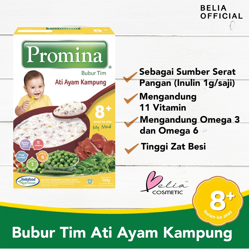 ❤ BELIA ❤ PROMINA Bubur Bayi 100g &amp; 120g Box 6+ bulan Keatas | Bubur Tim 8+ | Kotak | Makanan Instant Aman Baby | Sehat | MPASI | Pendamping ASI | HALAL BPOM