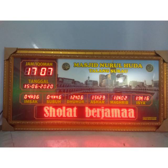 Jam Digital Masjid Jadwak Sholat 50x100 cm