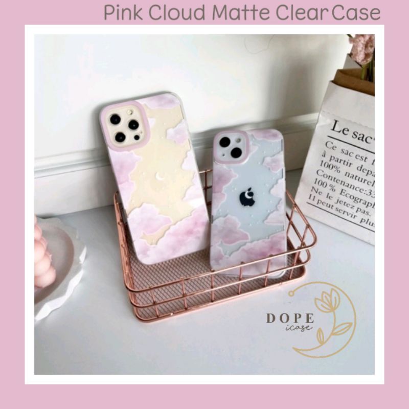 Pink Cloud Matte Clear Case iPhone X Xs Xr 11 12 13 Pro Max