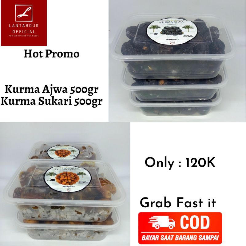 

Kurma Ajwa 500gr + Kurma Sukari 500gr | Special Offer | Hot Promo | Original