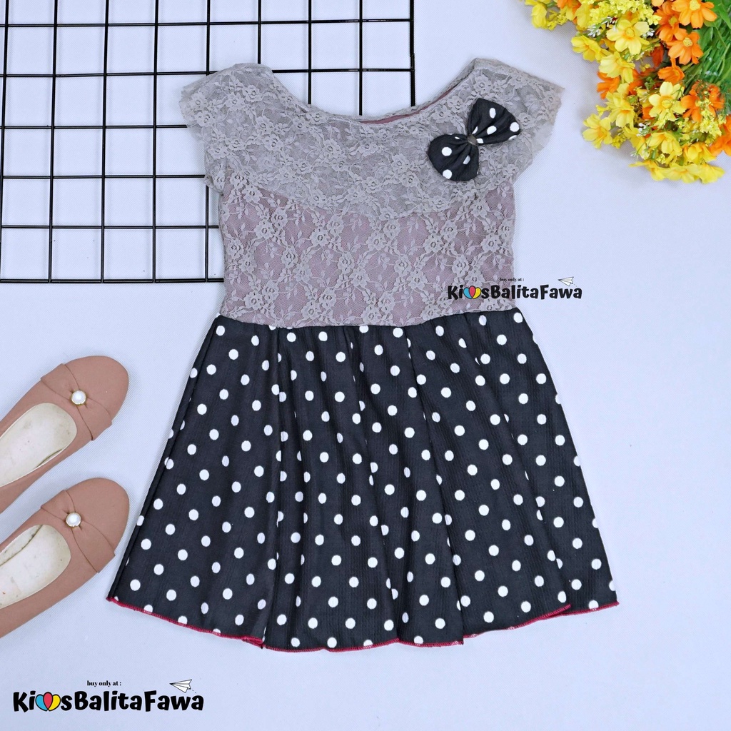 Dress Adiva Uk 3-4 Tahun / Dres Brukat Kensi Baby Perempuan Gaun Pesta Balita Baju Kids Import