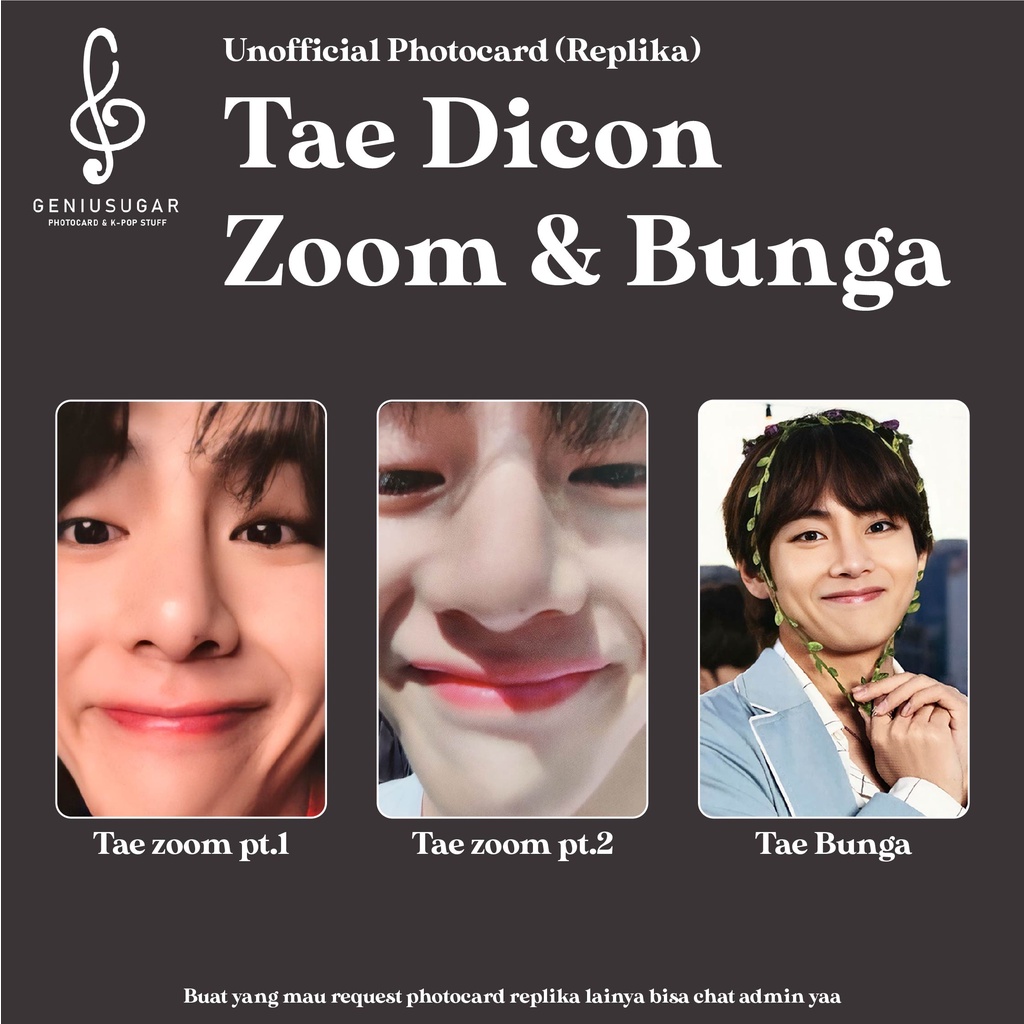 [REPLIKA BTS V] PHOTOCARD DICON TAE ZOOM BUNGA TAEHYUNG UNOFFICIAL