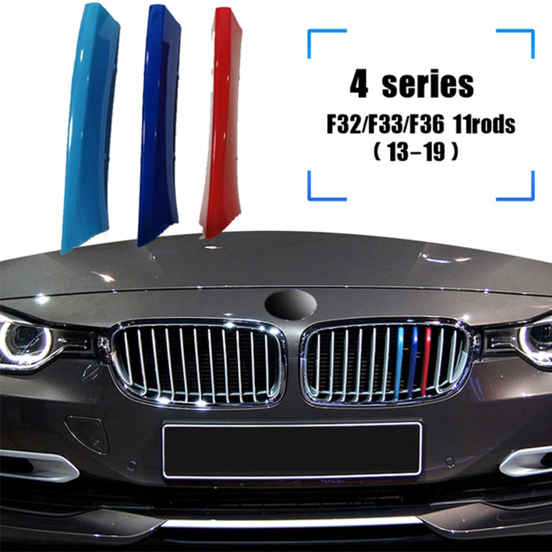 3 Pcs Strip Klip Trim Grill Mobil Balap BMW F32 F33 F36 4 Series 2013-2019 2021 M Power