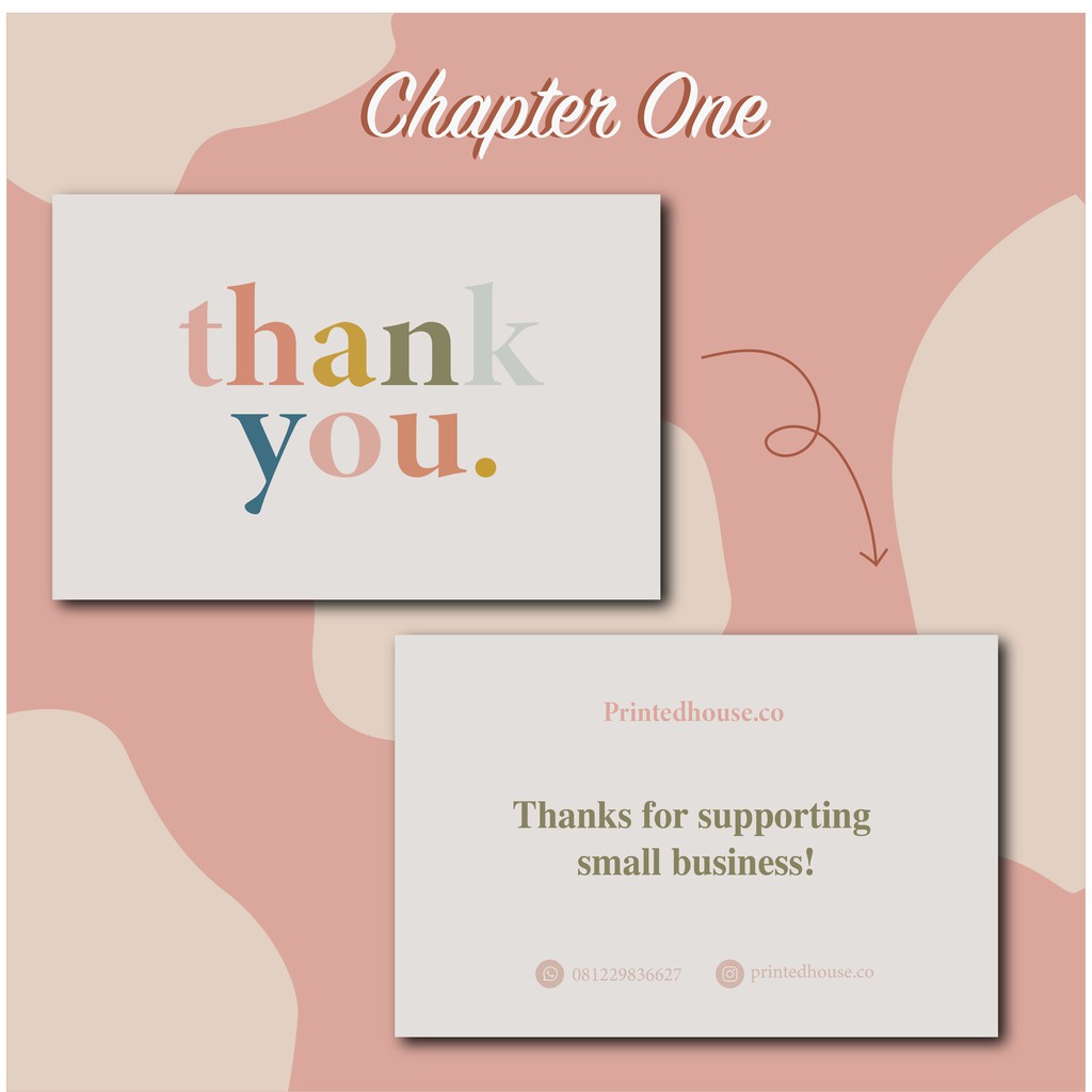 

(2 SISI) Thankyou card CUSTOM / print logo/ kart Ucapan/ thank you card/ tag toko