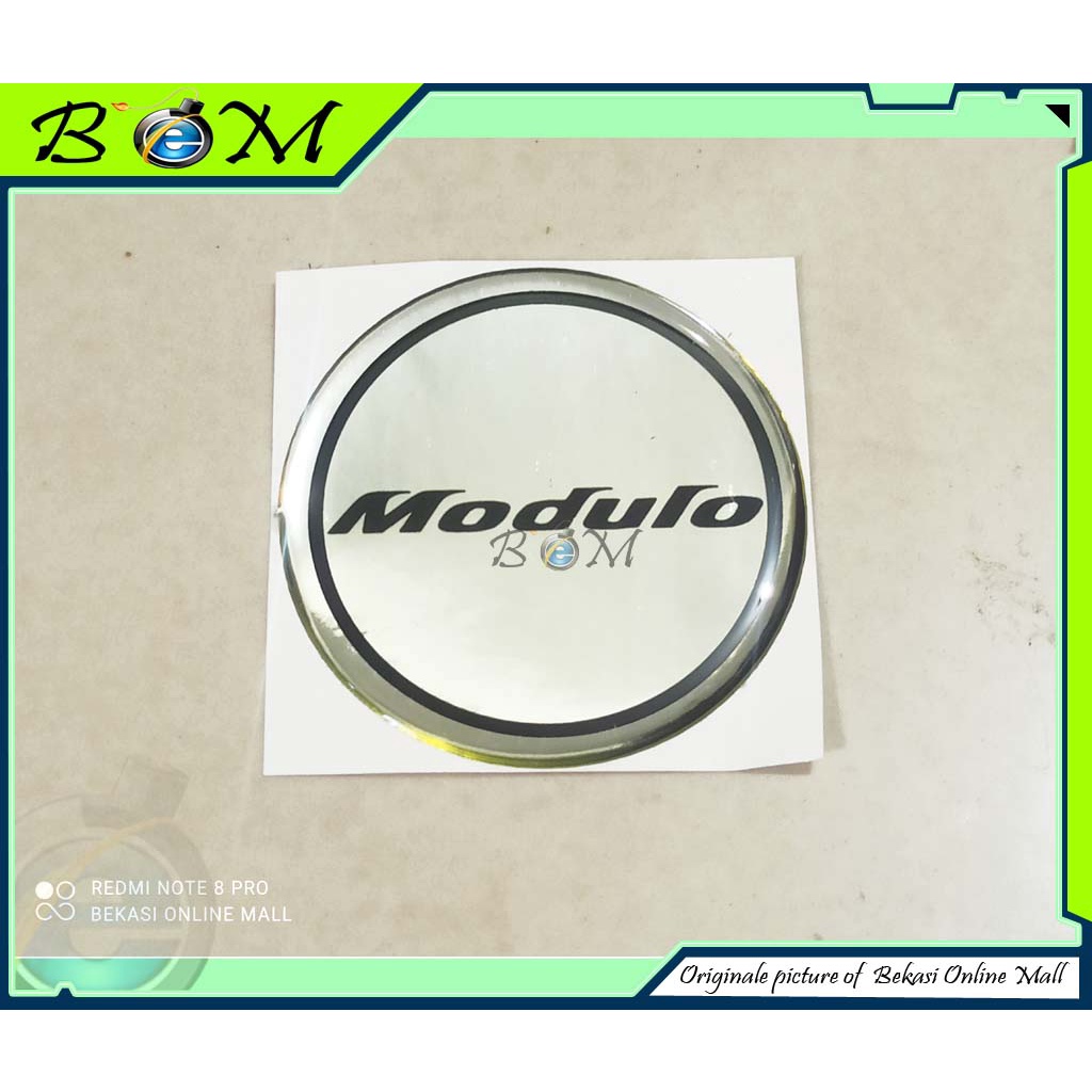 stiker emblem timbul dop velg tutup roda mobil honda modulo silver 2