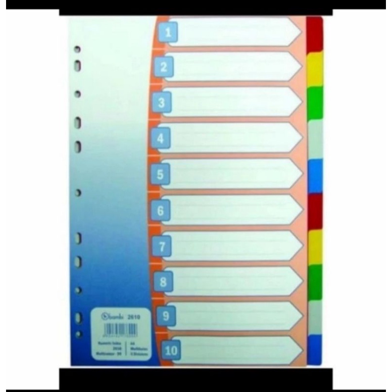 

Divider Plastik A4 Bambi 2610-10 warna