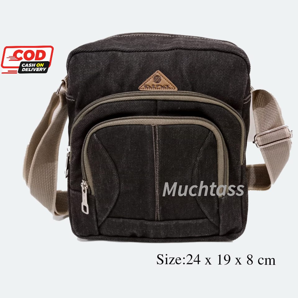 Tas Kanvas Tas Selempang Kanvas Tas Tablet Tas Pria Sling Bag