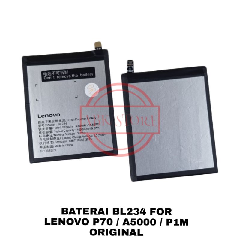 BATRE BATERAI BATTERY LENOVO BL234 FOR P70 / A5000 / P1M ORIGINAL