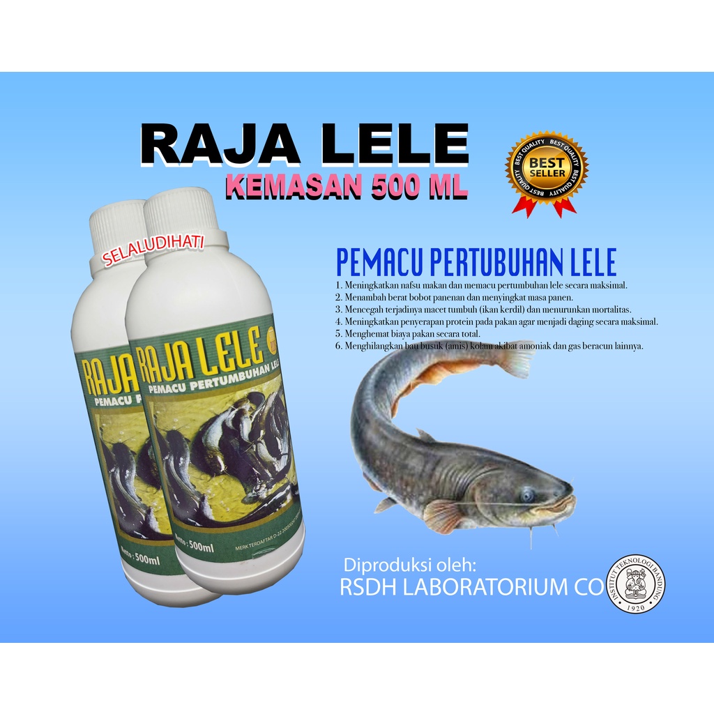 RAJA LELE 500 ML-VITAMNIN PENGGEMUK IKAN-PROBIOTIK PEMACU PERTUMBUHAN IKAN LELE