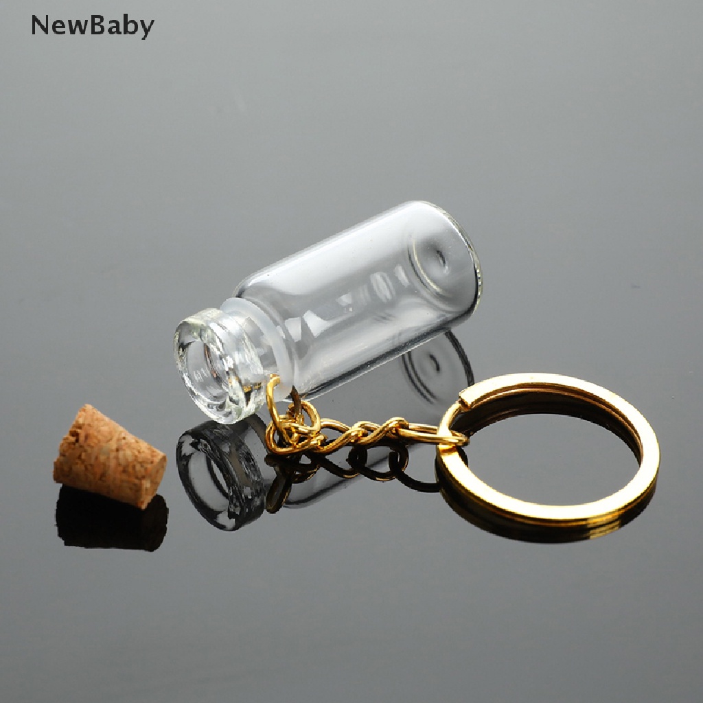 Newbaby 5pcs Liontin Botol Kaca Mini Dengan Tutup Gabus Untuk Parfum