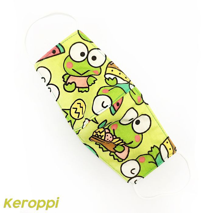 Trendi Masker Anak Duckbill Kain Katun 3 Layer Bahan Tebal Kuat Bisa Dicuci - Keroppi Terlaris