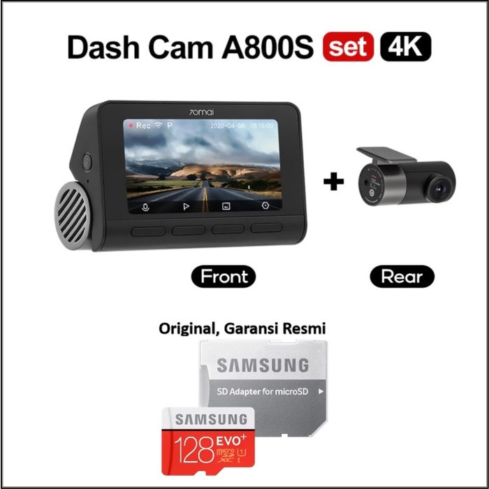 {BEKAS} 70mai A800S 4K 2160P GPS ADAS Parking Monitor Night Vision Dash Camera - FrontRear TanpaMicr