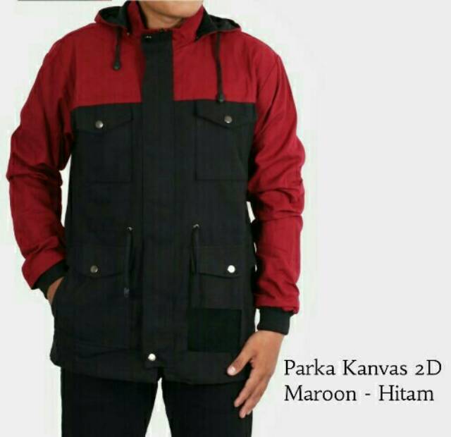 Jaket Parka Kombinasi Pockets Pria/Cowok Murah