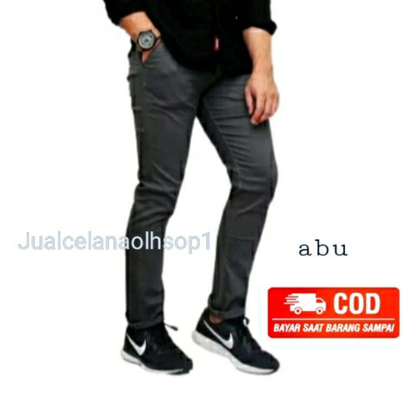 New celana panjang pria katun stread / celana Chino skinny premium termurah