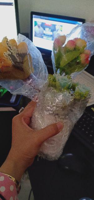 Bunga Plastik Mawar Artificial Vas Keramik Unik Lucu Pita Imut Hiasan Meja - Vbk11