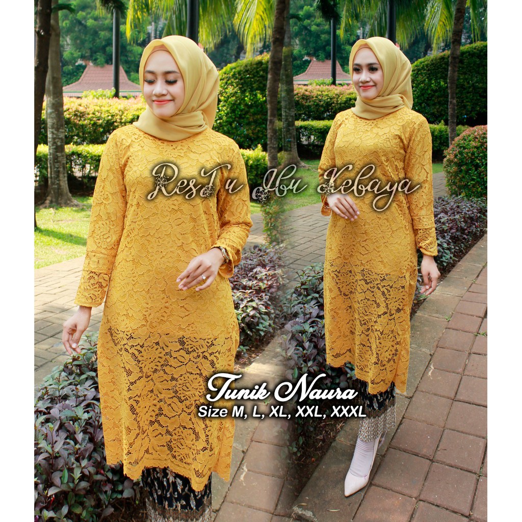 BARU ! Kebaya KINANTI Brukat Kurung Tunik / Kebaya Brokat Modern/Setelan Kutubaru/Kebaya Murah