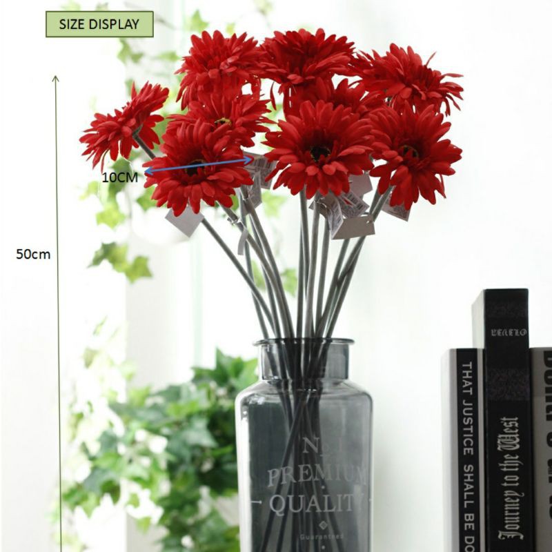 Bunga Aster Krisan Chysanthemum Artificial tangkai panjang bunga plastik mawar dekorasi rumah pesta-1