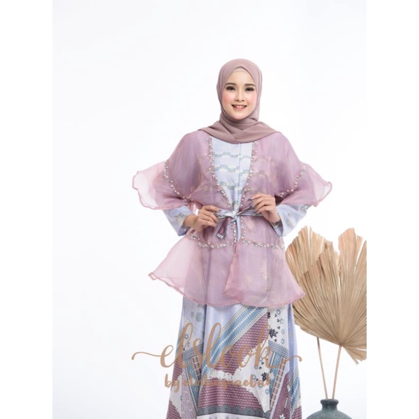 nagita dress by elslook maxmara dress outer organza payet vanilla hijab dress