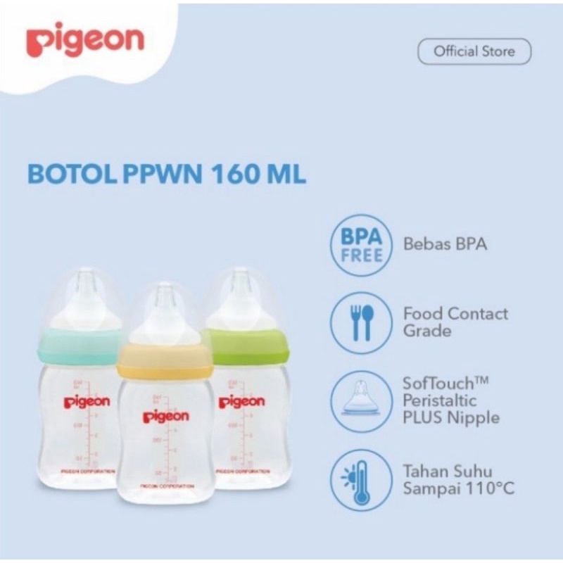 Pigeon Baby Bottle PP Wide Neck 160ml Buy 2 Get 1 Free/Botol Susu Bayi